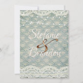 Slate Blue Lace Einladung (Vorderseite)