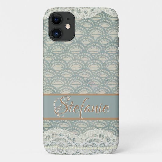 Slate Blue Lace II Case-Mate iPhone Hülle (Rückseite)
