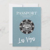 Slate Blue Las Vegas Passport Save the Date (Vorderseite)