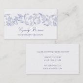 Slate Blue Leafy Scroll Business Card Visitenkarte (Vorne/Hinten)