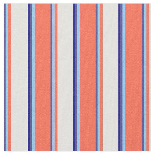 Slate Blue, Light Sky Blue, Red, Light Cyan & Blue Stoff (Nahaufnahme)
