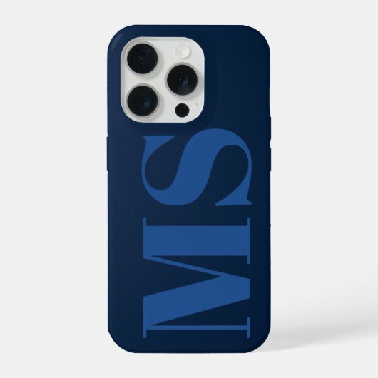 Slate Blue Minimal Monogram Case-Mate iPhone-Hülle iPhone Hülle (Rückseite)