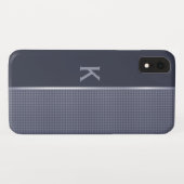 Slate Blue Mit Monogramm iPhone XS Case (Rückseite (Horizontal))