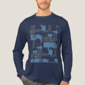 Slate Blue Navy Robin's Egg Blue Abstract Design Tri-Blend Shirt (Vorderseite)