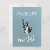 Slate Blue New York City Passport Save the Date (Vorderseite)