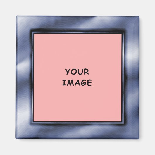 Slate Blue Ombre Foto Frame Style Border Magnet (Vorne)