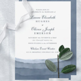 Slate Blue Ombre Watercolor Hochzeitseinladungen Einladung