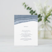 Slate Blue Ombre Watercolor Wedding Insert (Stehend Vorderseite)