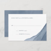 Slate Blue Ombre Watercolor Wedding RSVP (Vorne/Hinten)