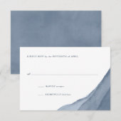 Slate Blue Ombre Watercolor Wedding RSVP Karte (Vorne/Hinten)