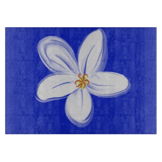 Slate Blue Orchid Decoration Glass Cutting Board Schneidebrett (Vorderseite)