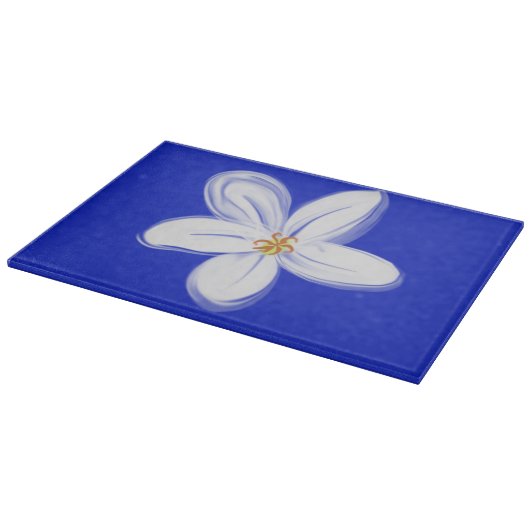 Slate Blue Orchid Decoration Glass Cutting Board Schneidebrett (Ecke)