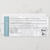 Slate Blue Paris Wedding Boarding Pass Einladung (Rückseite)