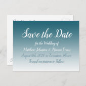 Slate Blue Personalisiert Save the Date Postkarte (Vorne/Hinten)