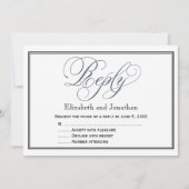 Slate Blue Script Reply UAWG Enclosure Card Einladung (Vorderseite)