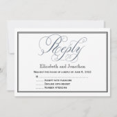 Slate Blue Script Reply UAWG Enclosure Card Einladung (Vorderseite)