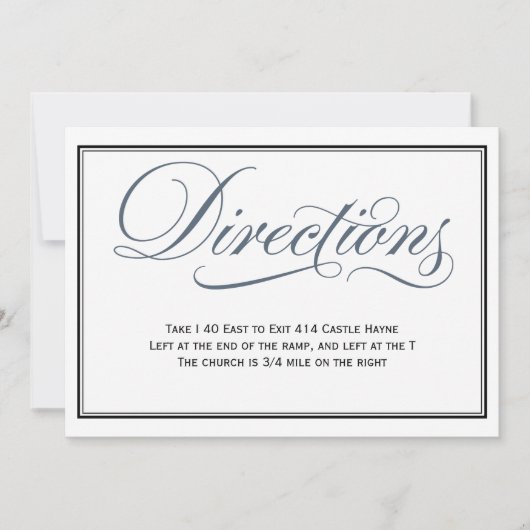 Slate Blue Script Wedding Directors Enclosure Einladung (Vorderseite)