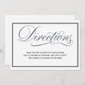 Slate Blue Script Wedding Directors Enclosure Einladung (Vorne/Hinten)