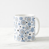 Slate Blue Silver Black Geometric CIrcles Kaffeetasse (VorderseiteRechts)