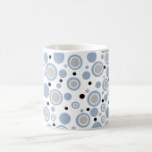 Slate Blue Silver Black Geometric CIrcles Kaffeetasse (Mittel)