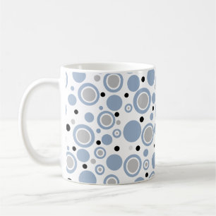 Slate Blue Silver Black Geometric CIrcles Kaffeetasse
