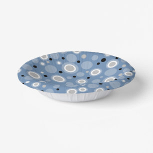 Slate Blue Silver Black Geometric Circles Pappteller