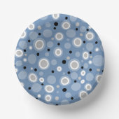 Slate Blue Silver Black Geometric Circles Pappteller (Vorderseite)