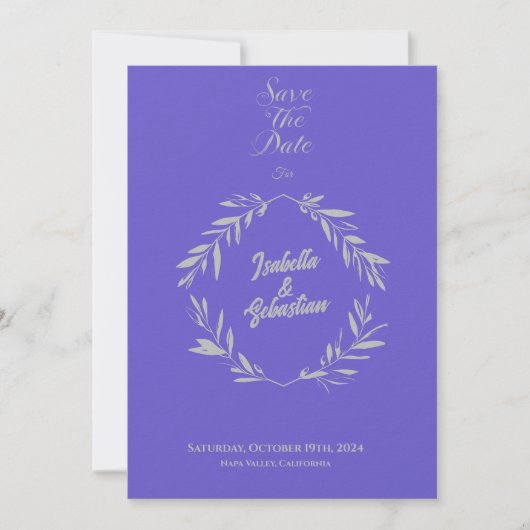 Slate Blue & Silver Diamond Save the Date Hochzeit Einladung (Vorderseite)