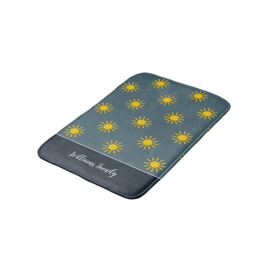 Slate Blue Sunburst Bath Mat Badematte (Schrägansicht)