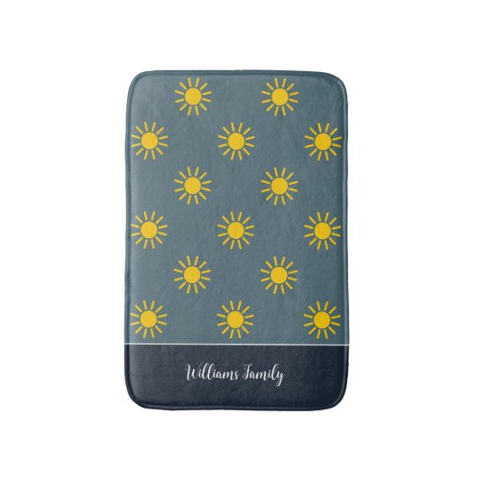 Slate Blue Sunburst Bath Mat Badematte (Vorderseite Vertikal)