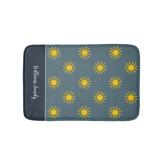 Slate Blue Sunburst Bath Mat Badematte (Vorderseite)