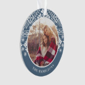 Slate Blue Sweater Pattern | FOTO Ornament (Vorderseite)