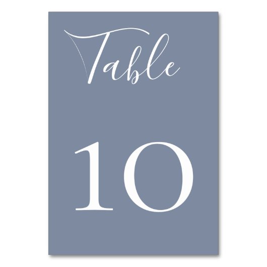 Slate Blue Tischnummer Card (Rückseite)