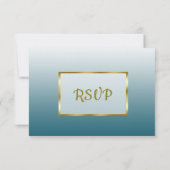 Slate Blue und Gold Gradient Wedding RSVP Karte (Rückseite)