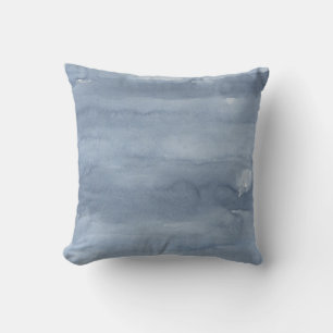 Slate Blue Watercolor Throw Kissen
