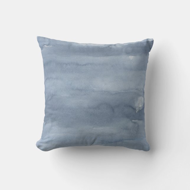 Slate Blue Watercolor Throw Kissen (Vorderseite)