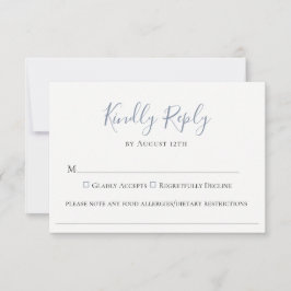 Slate Blue Wedding Food Allergy RSVP Card Karte