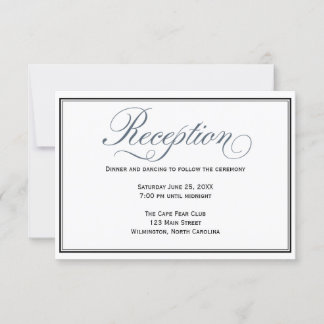 Slate Blue Wedding Reception Enclosure Card Einladung