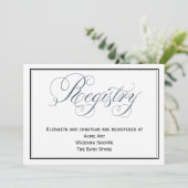 Slate Blue Wedding Registrierungskarte Einladung (Stehend Vorderseite)