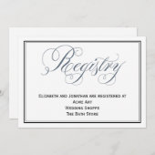 Slate Blue Wedding Registrierungskarte Einladung (Vorne/Hinten)