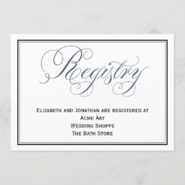 Slate Blue Wedding Registrierungskarte Einladung