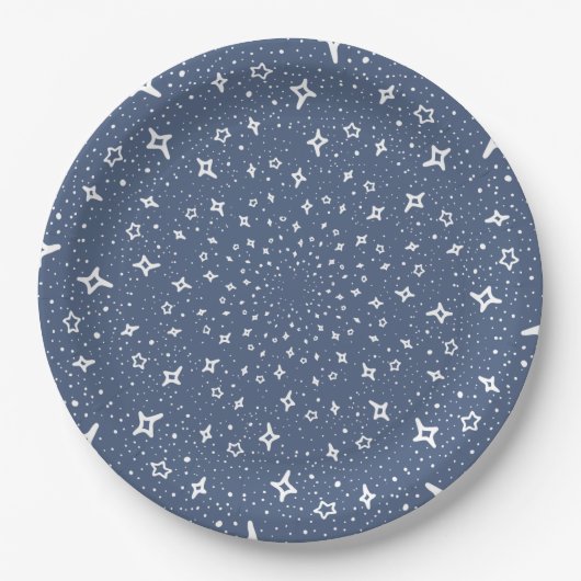 Slate blue white stars cosmos universe pappteller (Vorderseite)