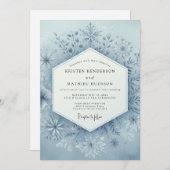 Slate Blue Winter Bloom Wedding Einladung (Vorne/Hinten)