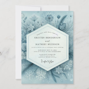 Slate Blue Woodland Hochzeit Einladung