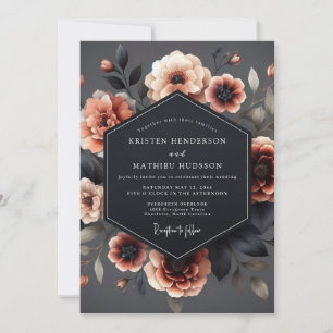 Slate Blush Chiaroscuro Hochzeit Einladung