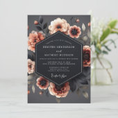 Slate Blush Chiaroscuro Hochzeit Einladung (Stehend Vorderseite)