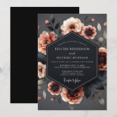 Slate Blush Chiaroscuro Hochzeit Einladung (Vorne/Hinten)