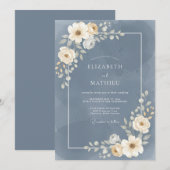 Slate-Blüten-Hochzeit Einladung (Vorne/Hinten)