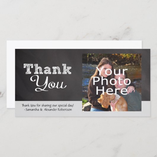 Slate Chalkboard look Wedding Danke (Vorne/Hinten)