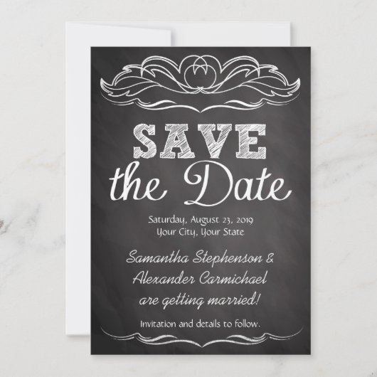 Slate Chalkboard Save the Date (Vorderseite)